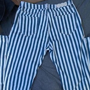 Rock and roll denim striped jeans, only work once, very flattering good quality